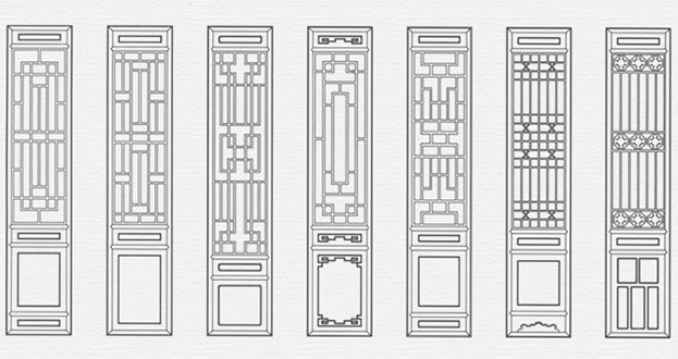 叠彩常用中式仿古花窗图案隔断设计图